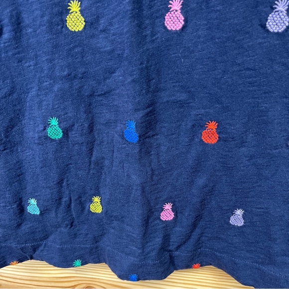Boden Dress Pineapple Polly Embroidered Navy Blue 8P V-Neck Cap Sleeve B139 - Picture 6 of 12
